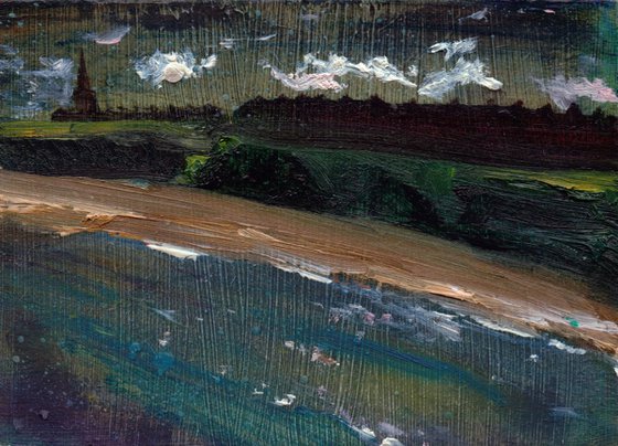 Coastal Dreams - Impressionist Seascape Oil Painting at Night