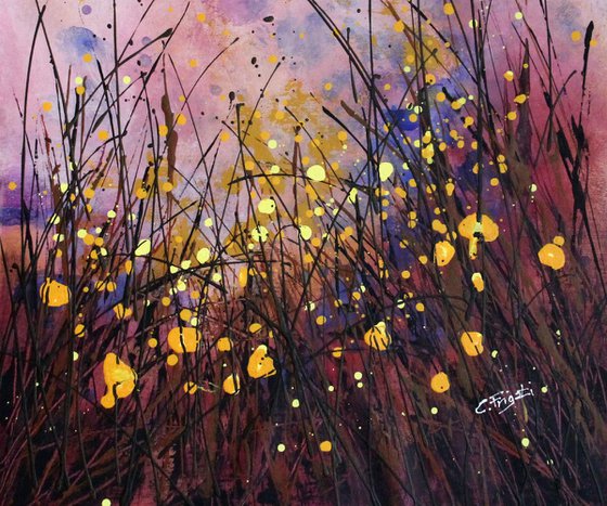 Magic Times #1 -  Original abstract floral landscape