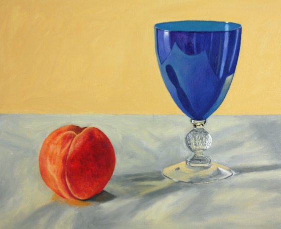 Peach and Blue Glass