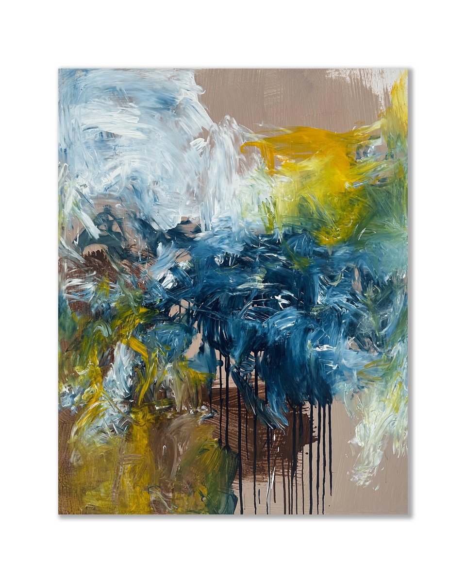 Abstract Acrylic Painting By Omar Obaid, 55 X 71", Daydreaming 5, Original Artwork