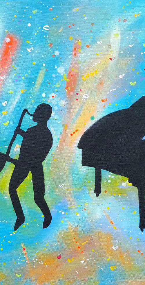 Futuristic Jazz Players by Maria Luisa  Azzini