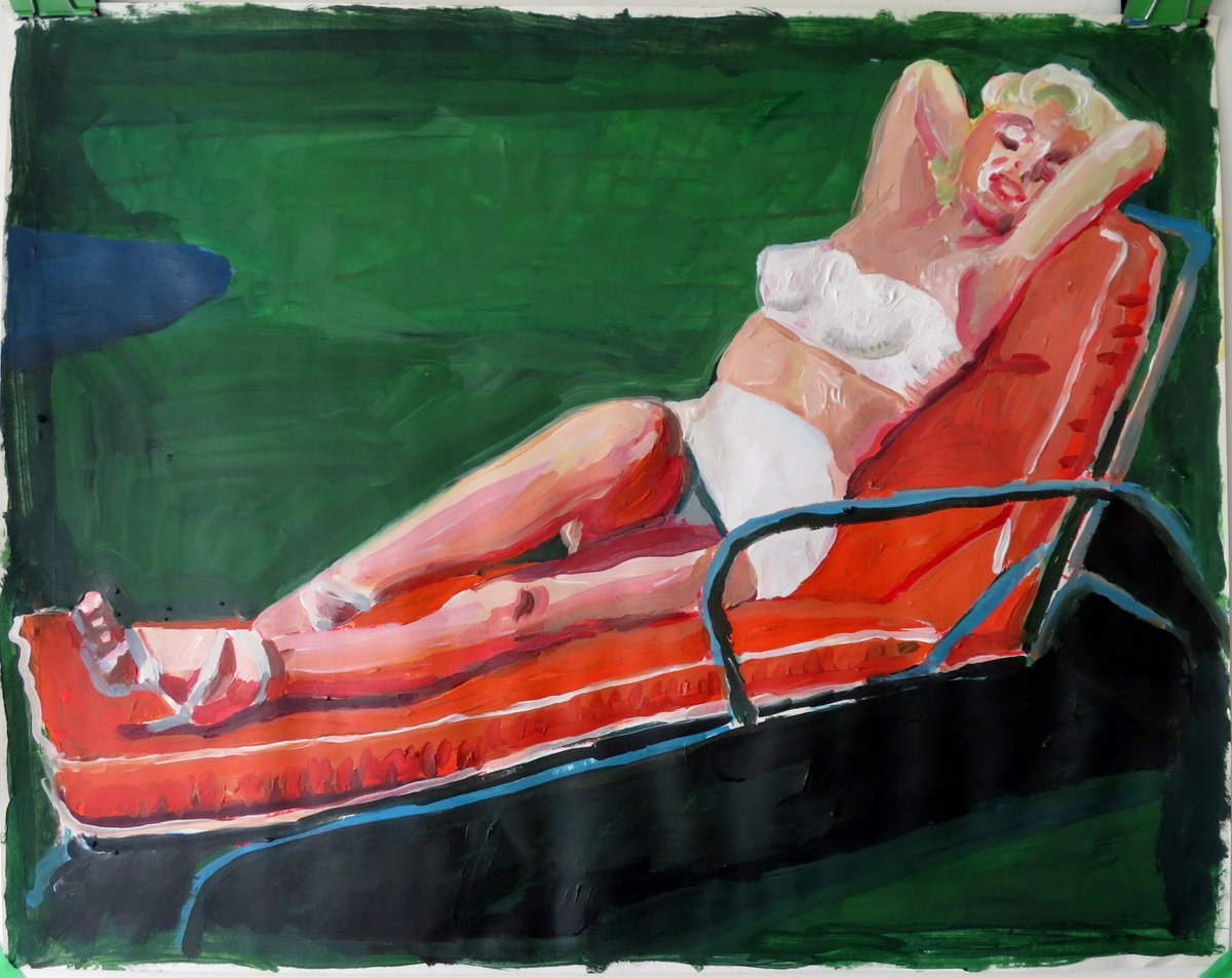 Impressionistic Portrait Acrylic Painting By Stephen Abela, 28 X 22", La Gioconda -(Marilyn Monroe), Original Artwork