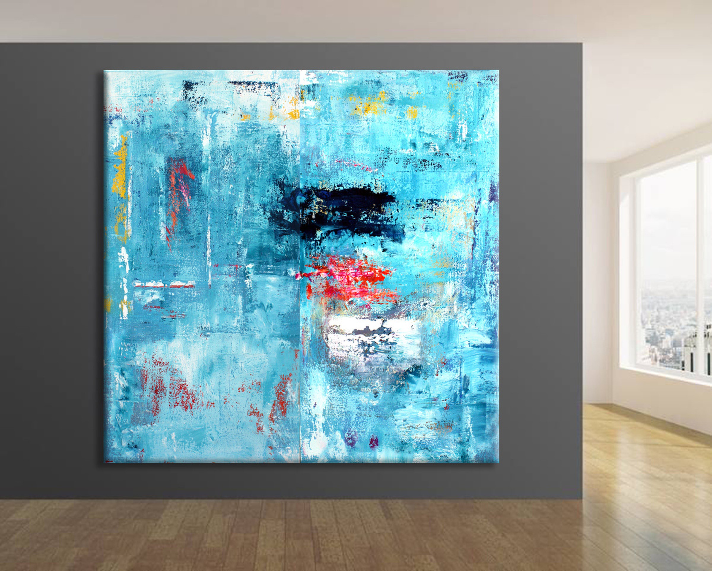 Extra Large Abstract Diptych 200x200 My New Day Artfinder