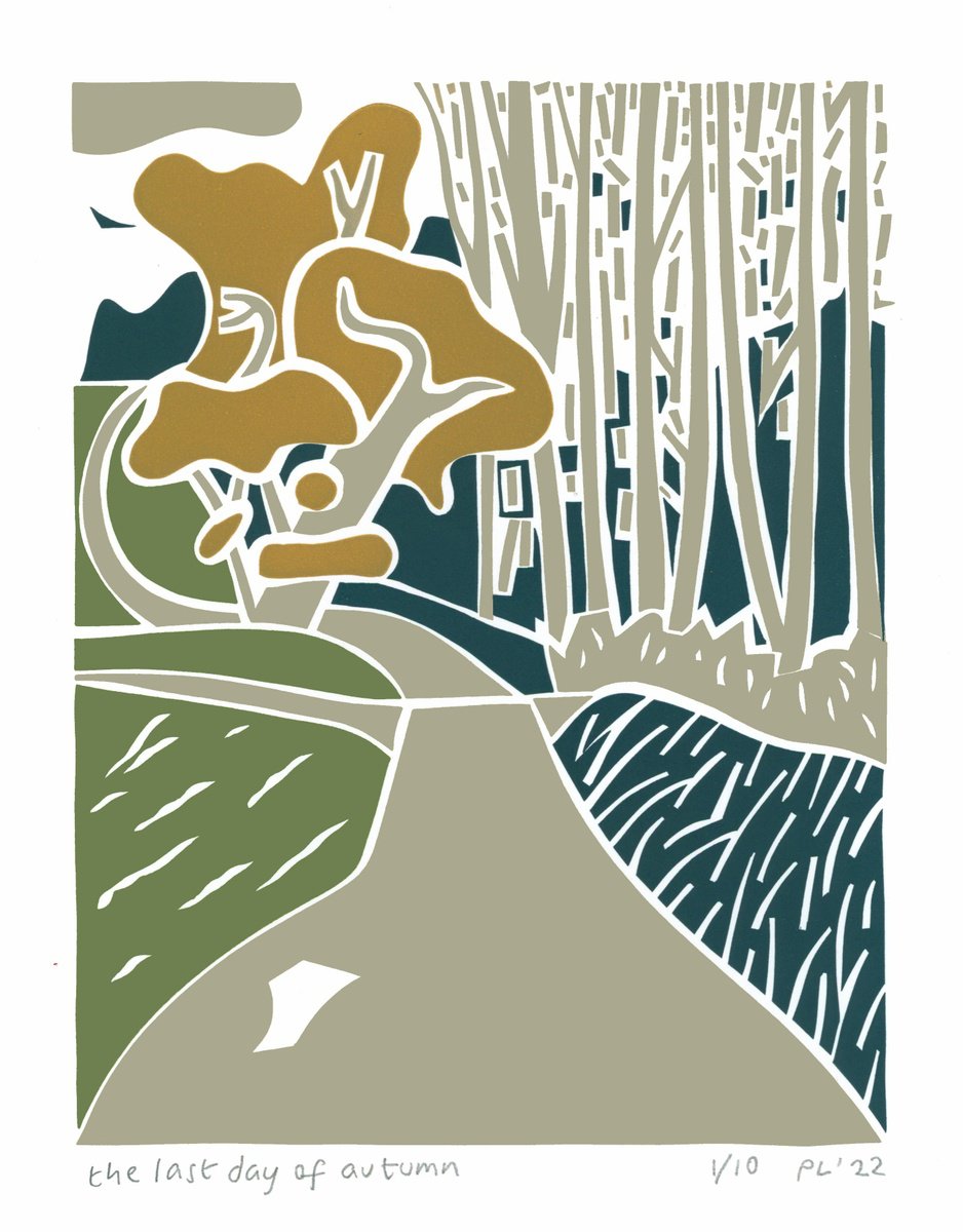 Expressive Print , The Last Day Of Autumn By Peter Long, 11 X 14, Artwork For Sale On Artfinder