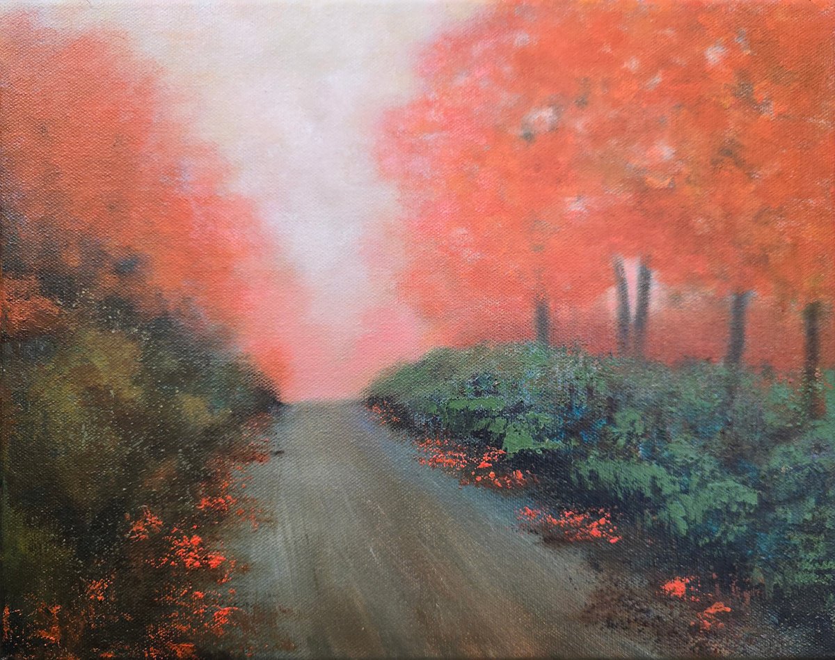 Impressionistic Landscape Oil Painting By Faith Patterson, 14 X 11, The Road We Traveled, Original Artwork