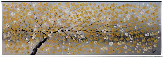 Golden Cherries - Abstract - Acrylic Painting - Canvas Art - Wall Art - Flower Painting - Framed Art