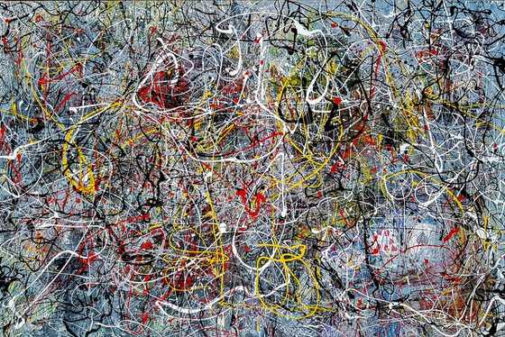 - Through the Chaos - Abstract expressionism JACKSON POLLOCK style enamel on canvas