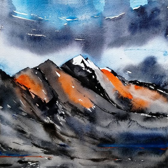 Moutain range painting