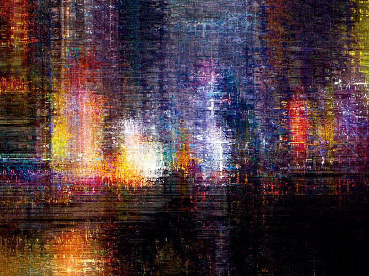 Abstract Cityscapes Print By Javier Diaz, 79 X 60, Estructuras Lumi?nicas 24/Xl Large Original Artwork, Original Artwork