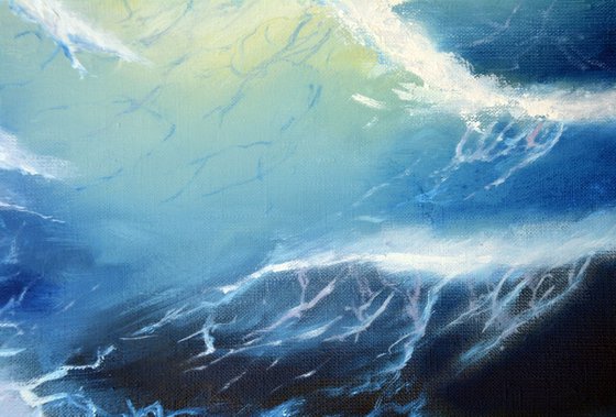 The power of wave Aivazovsky inspired nautical oil art oil seascape living room wall art marine painting, nautical art 100% Hand Painted