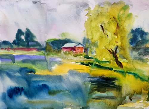 On the pond by Boris Serdyuk
