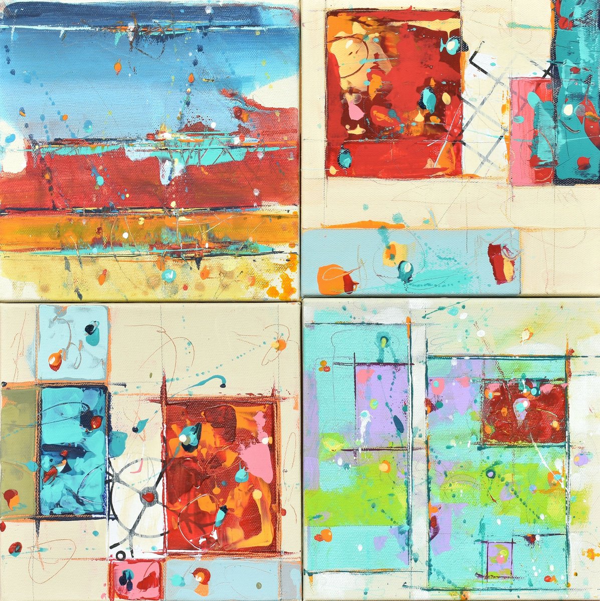 All In One Luminous Day By Cynthia Ligeros, 16 X 16, Artwork For Sale On Artfinder