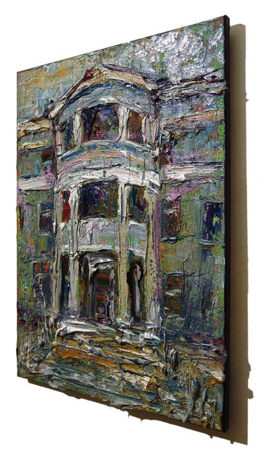 Original Oil Painting Architecture  Expressionism