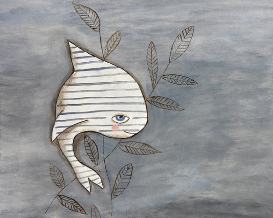 The striped fish under the sea