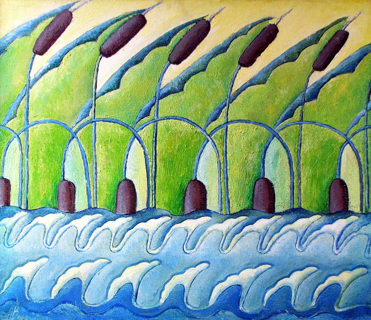 Impressionistic Abstract Oil Painting By Anatolii Varvarov, 28 X 24, Cane, Original Artwork