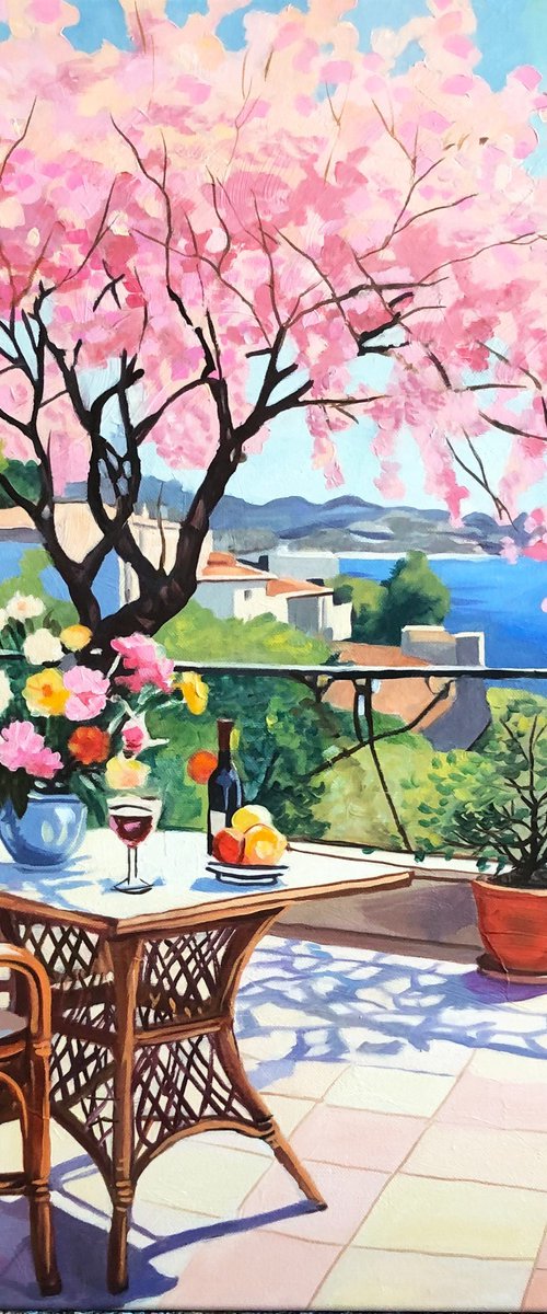 Mediterranean Terrace in Bloom by Vadim Bondero