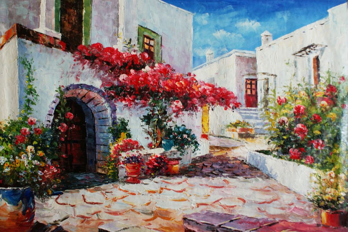 Great Greece . Canvas/Oil. Size 60x90 cm by Thomas Wu