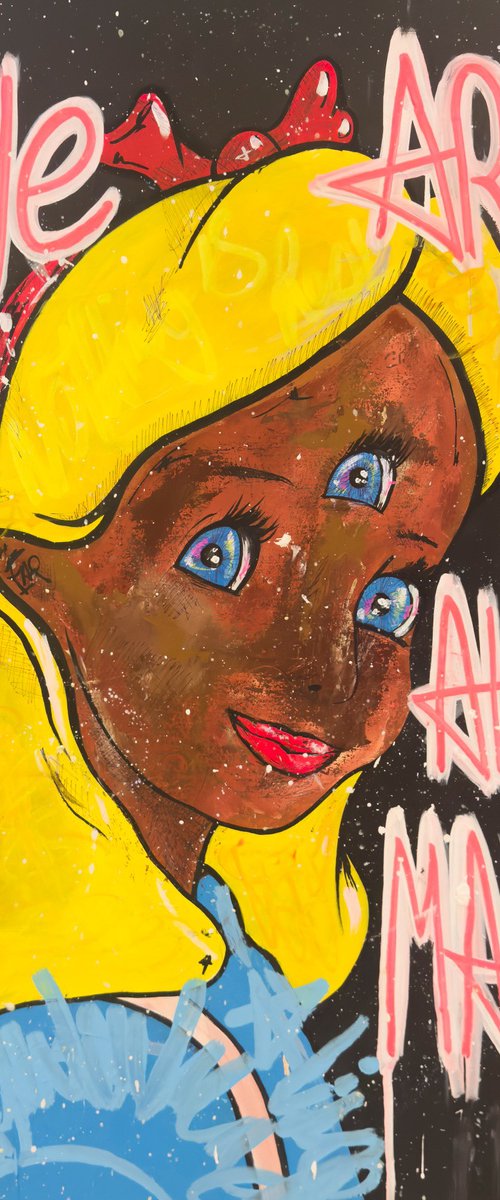 We are all mad Afro Alice by Carlos Pun Art