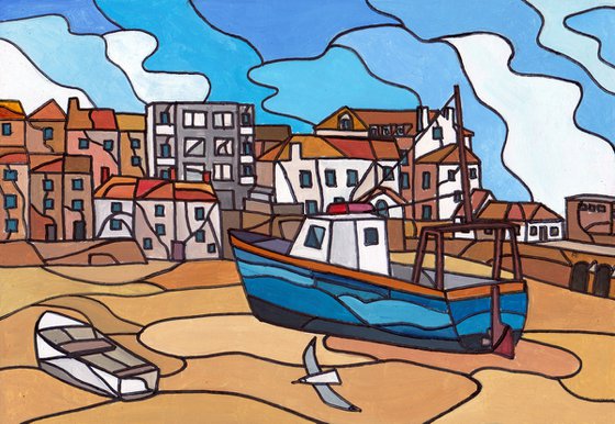 "Low tide, St Ives harbour"