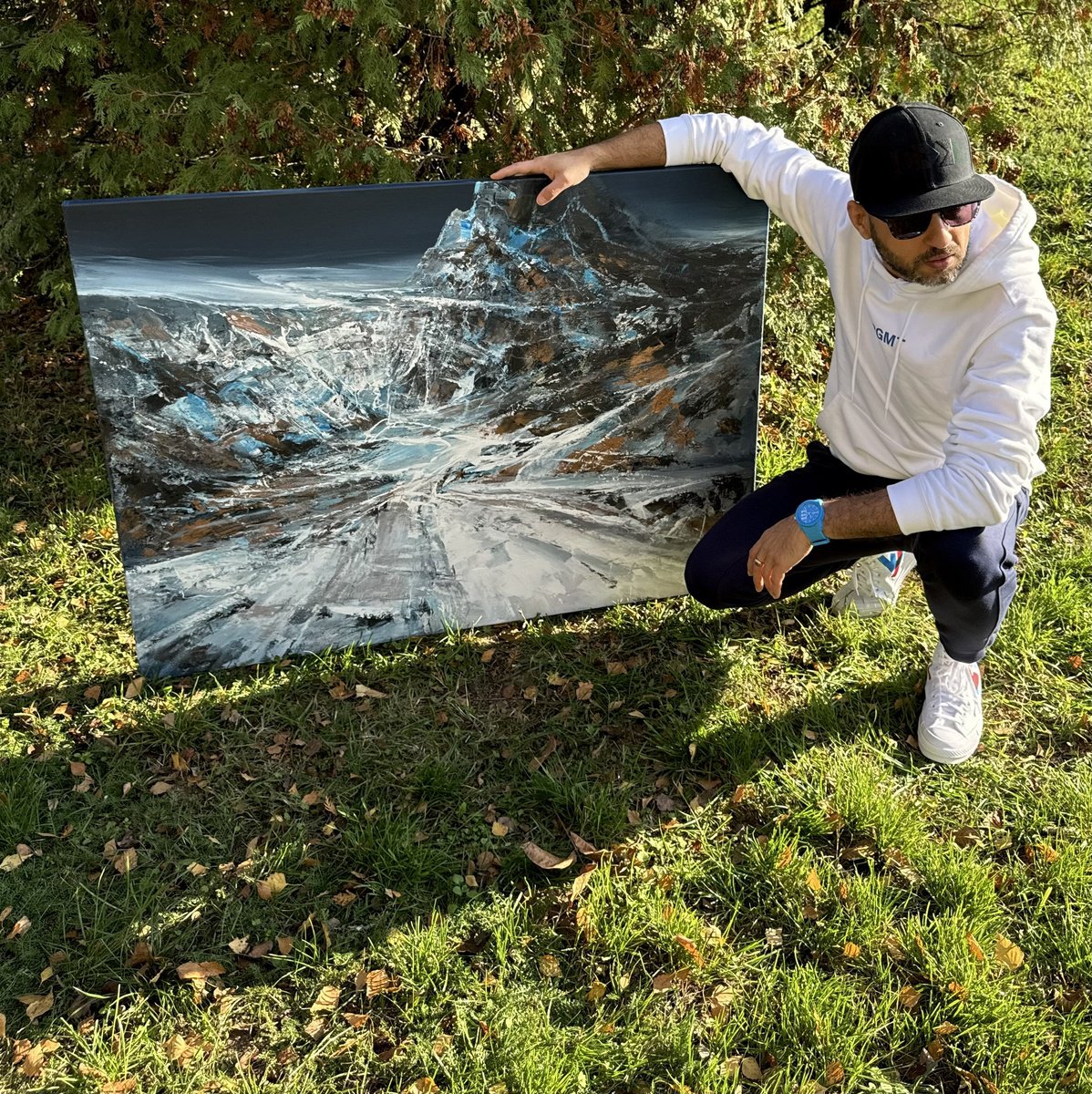 Abstract Landscape Oil Painting By Ivan Grozdanovski, 47 X 35, On The Path To Valhalla - 9, Original Artwork