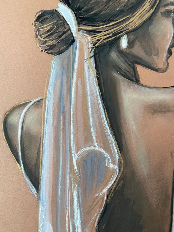 “Bride” pastel drawing