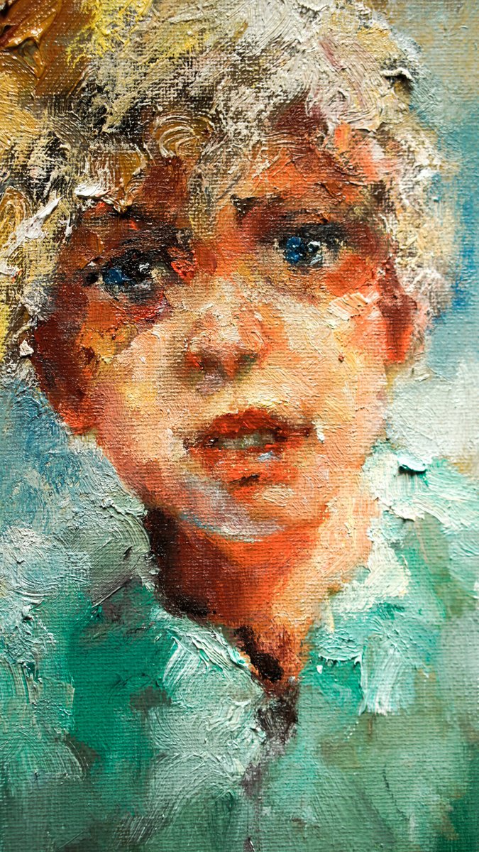 Impressionistic Portrait Oil Painting By Pavel Filin, 12 X 16", Vitis Vinifera, Original Artwork