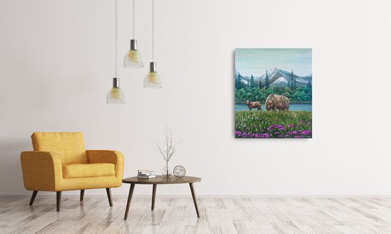 Landscape with bears