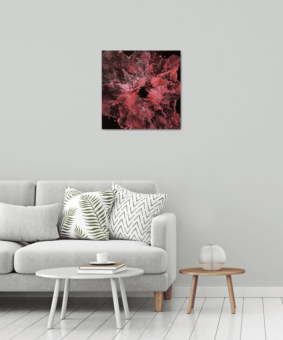 "Red Flower" Acrylic Painting