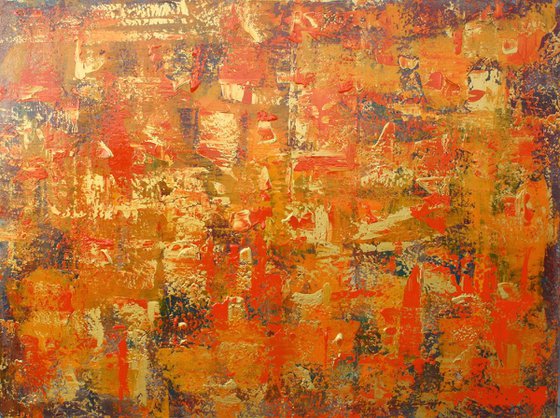 Abstract Gold, Orange Panel II