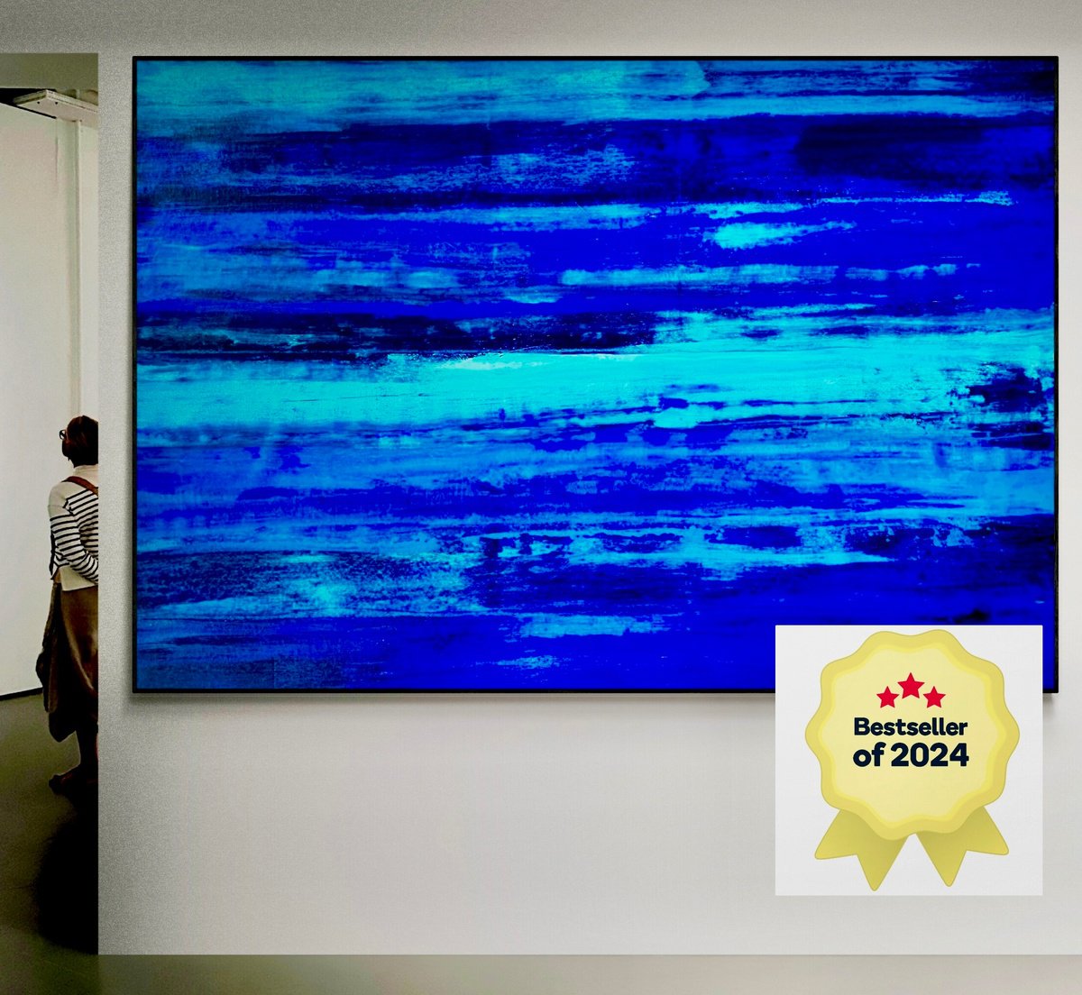 Abstract Acrylic Painting By Anita Kaufmann, 79 X 55, Beyond The Sea No. 1224, Original Artwork