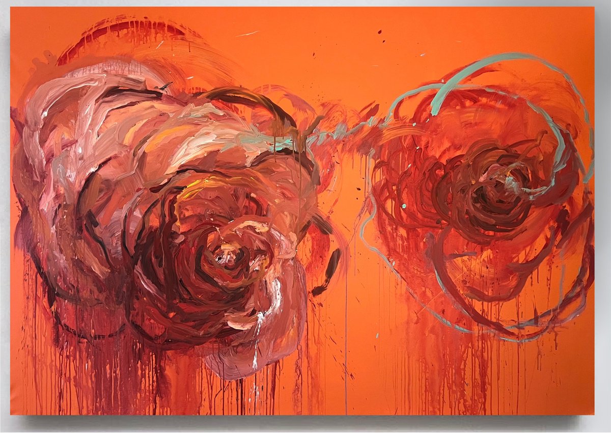 Abstract Acrylic Painting By Rosi Roys, 79 X 55", ?y 18, Original Artwork