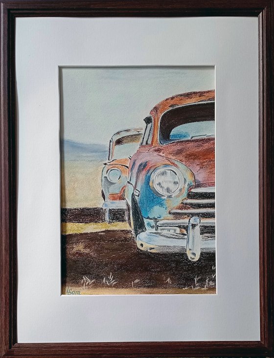 Rust and chrome on an old car