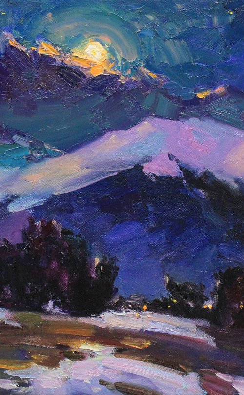 "Night in the mountains" by Alisa Onipchenko-Cherniakovska