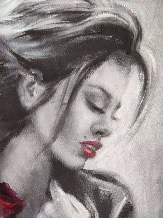 Red rose and black passion
