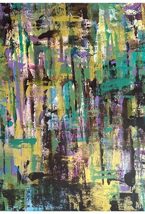 Aqua-36"X60" by Avinash Pise