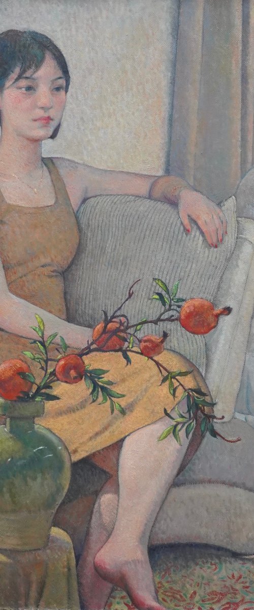 Red Pomegranate in Sunlight by RuoShen