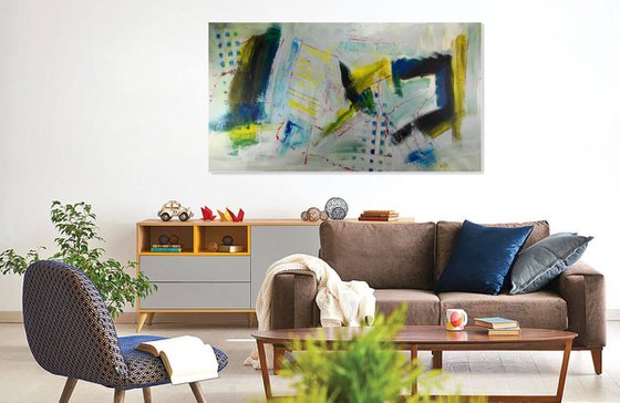 large abstract painting 150x80 cm-large wall art   title : abstract-c347