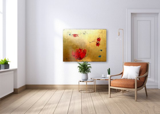 Gold  abstract painting  #00111