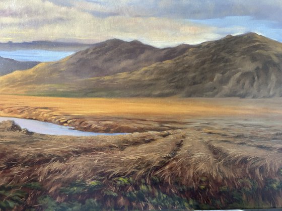 Early sunset over the mountains
