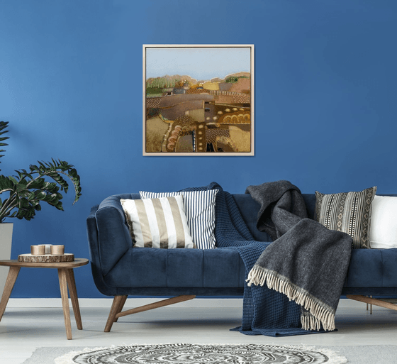 A cloudless blue sky