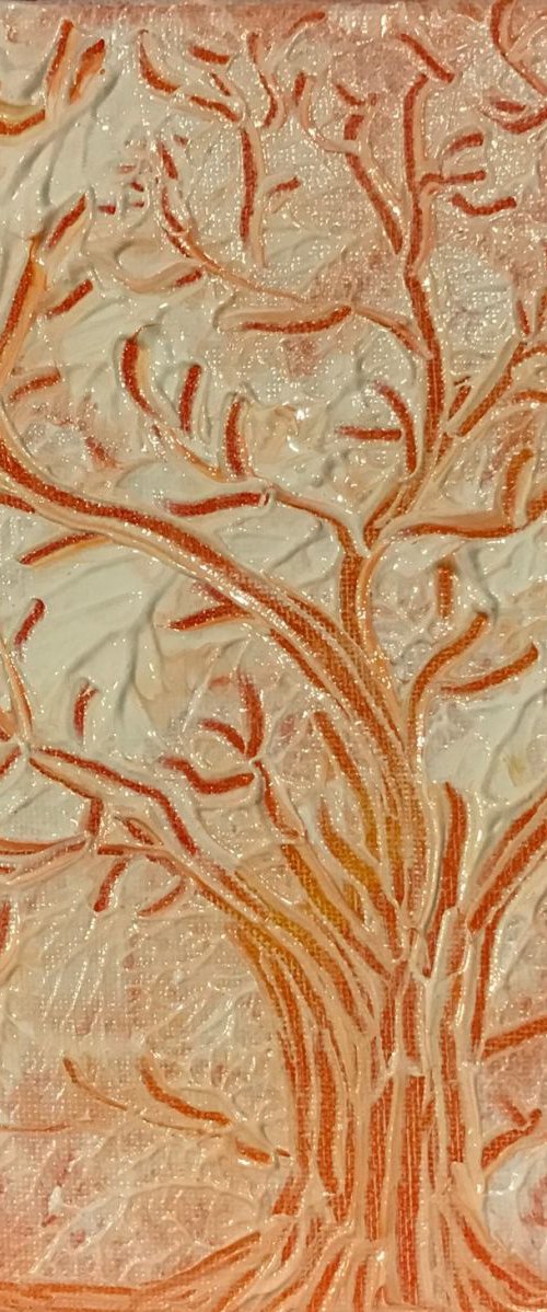Tree - orange/white by Carol Zsolt