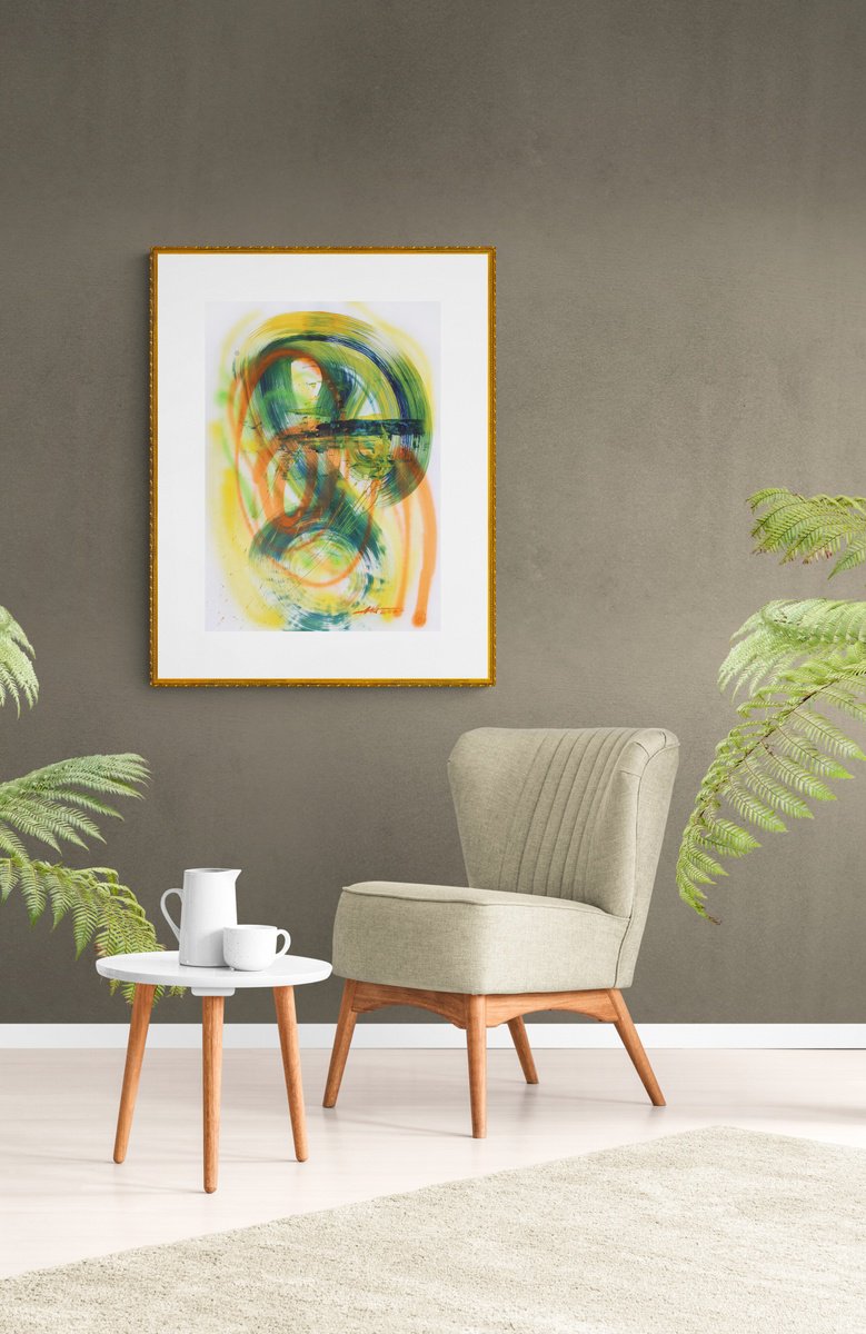 Organic Abstract Acrylic Painting By Anatoliy Menkiv, 24 X 33, #77 Metaphysics Series, Original Artwork