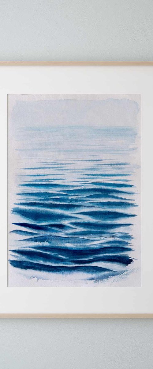 "Ocean Diary from August 21st, 2019" mixed-media painting by Eve Devore