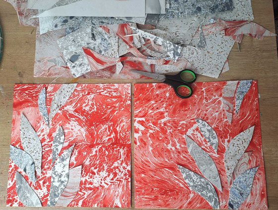 Sunset Oasis, set of 2