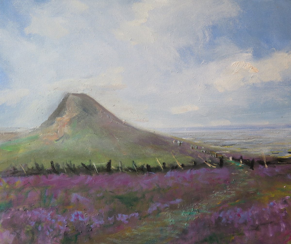 Impressionistic Landscape Oil Painting By Malcolm Ludvigsen, 24 X 20", Roseberry Topping, Original Artwork