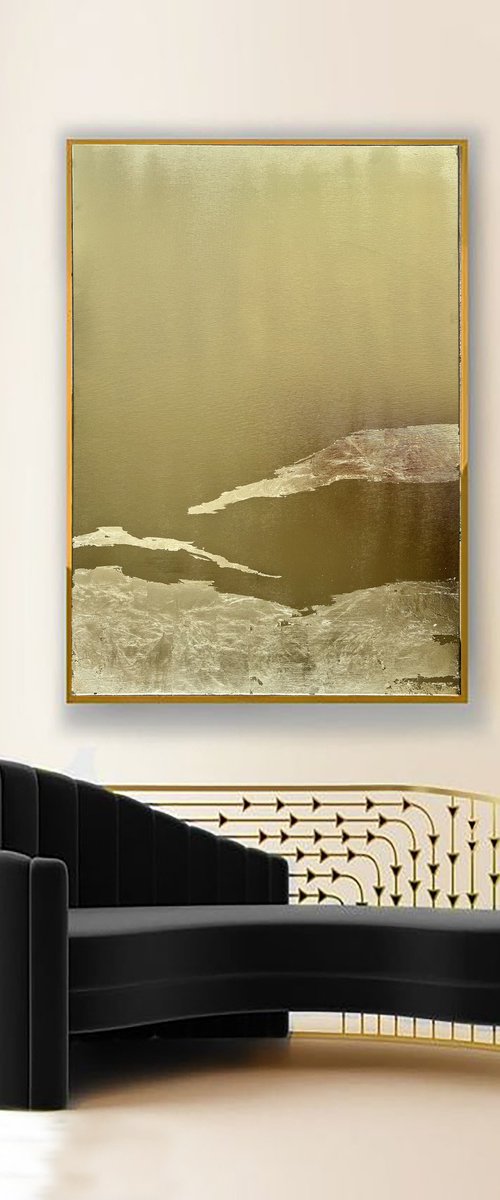 Golden  Abstract Painting. Gold luxury art. by Marina Skromova
