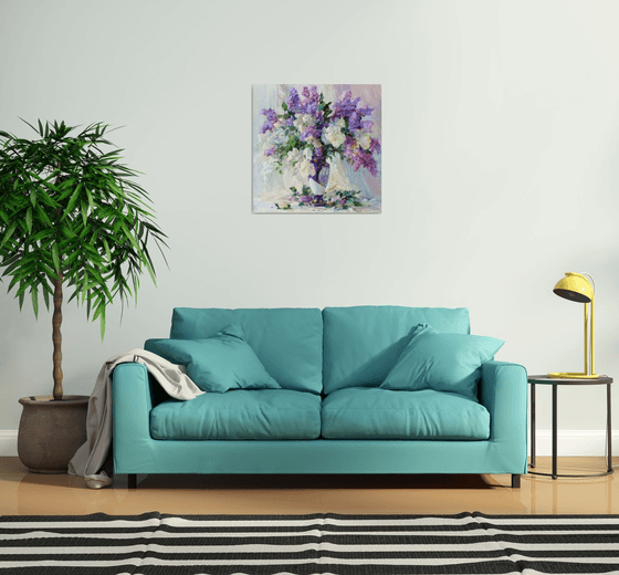 Lilac in an antique vase