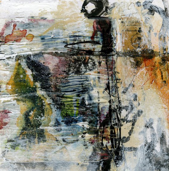 Rituals In Abstract 5 - Framed Mixed Media Abstract Art by Kathy Morton Stanion