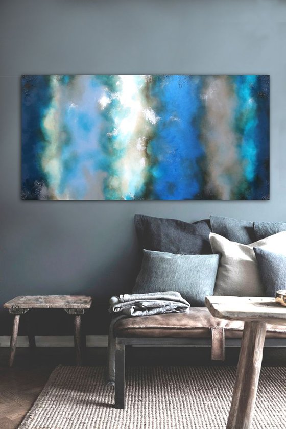 exploring the blue (140 x 70 cm)