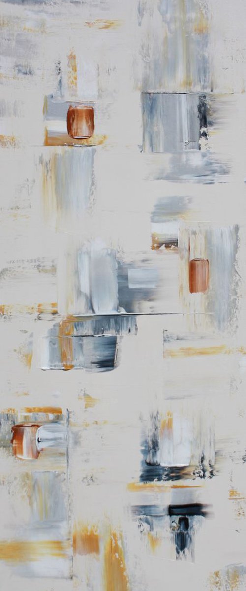 Abstract Black, White, Silver Series 17 by Robert Lynn